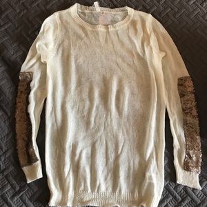 Maternity Sweater with Sequin Sleeve Detail